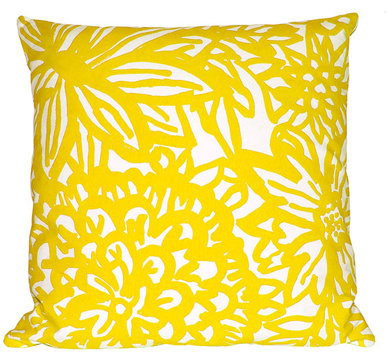 Flora Pillow-Sun Yellow